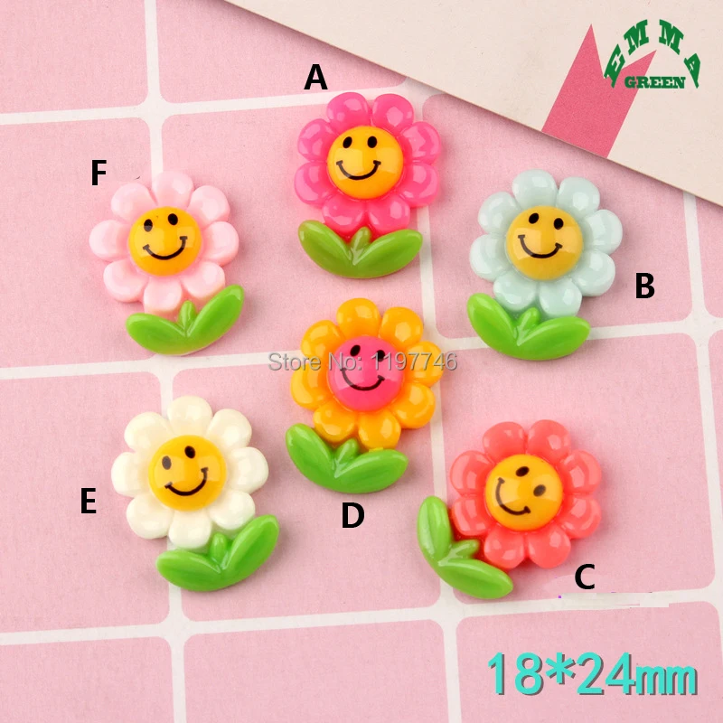 

Sunflower Flatback Resin Flower Cabochon 10pcs 18x24mm Flatback Flat back For DIY Phone Deco And Scrapbook Embellishment