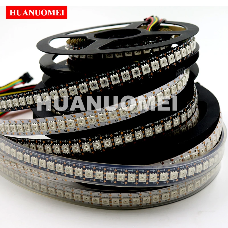 

5V SK9822 (similar APA102) 144 leds/m Pixel Individual Addressable 5050 SMD RGB LED Strip Light,WHITE/BLACK PCB,IP20/IP65/IP67