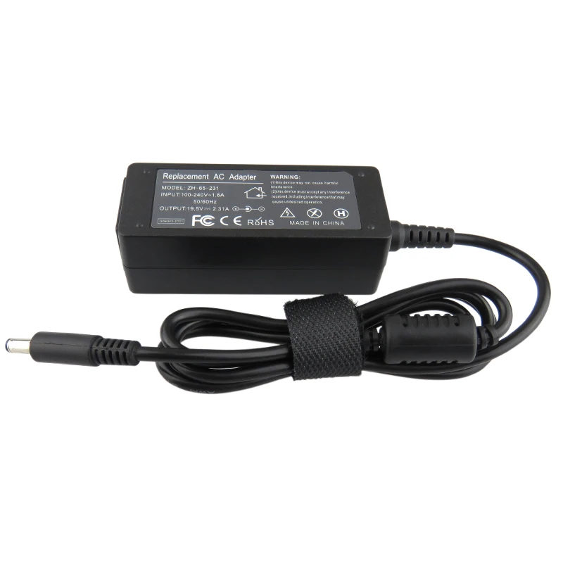 Adaptador AC Carregador Portátil para Dell Inspiron, 11, 13, 14, 17, 15, 7000, 5000, 3000 Series, 4.5x3.0mm, 19.5V, 2.31A, 45W, Fonte de Alimentação