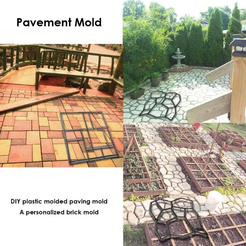 Molde do pavimento do jardim caminhada molde concreto diy manualmente pavimentação cimento tijolo pedra estrada moldes de concreto pathmate m