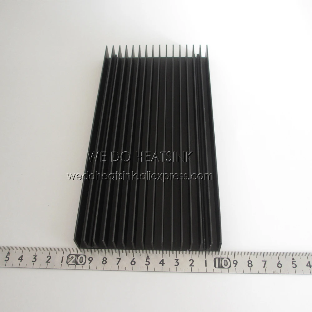 WE DO HEATSINK 1pcs 200x100x18mm Large Black Anodized Aluminum LED Heatsink Cooler Cooling