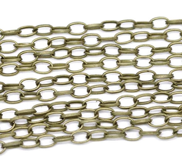 Lovely 10M Bronze Tone Link-Opened Cable Chains 6.5x4mm (B13394)