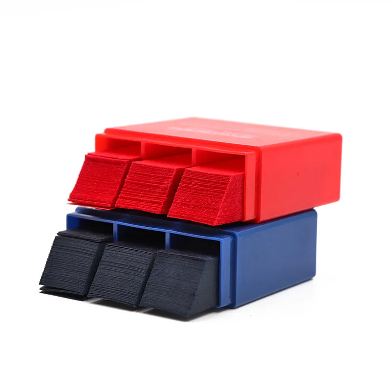 Tiras de papel articulado para dentistas, Material para blanqueamiento Dental, doble cara, rojo/azul, 55x18mm, 300 hojas por caja