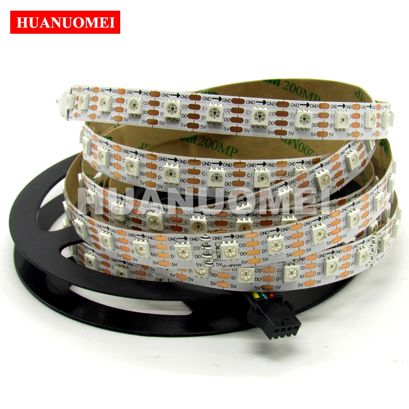 5M 72LEDs/m SK9822 RGB LED Strip Addressable 5050 SMD Flexible Tape TV Pixel Light 5V,White/Black PCB,IP20/IP65/IP67