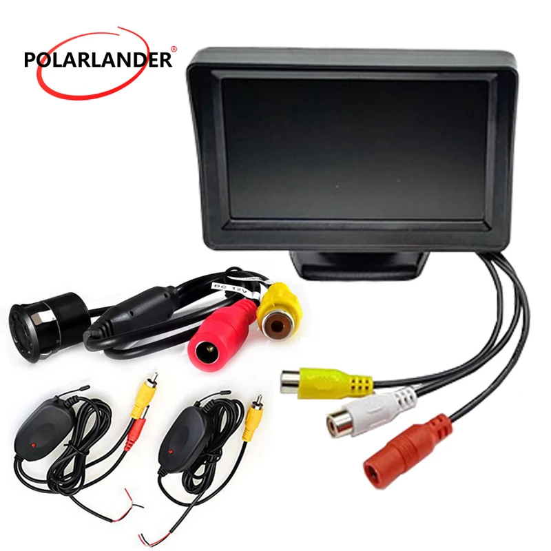 4.3 Inch TFT LCD Rear View Monitor Pocket-sized 18.5mm 8led Rearview Car Camera  Video Transmitter & Receiver Kit