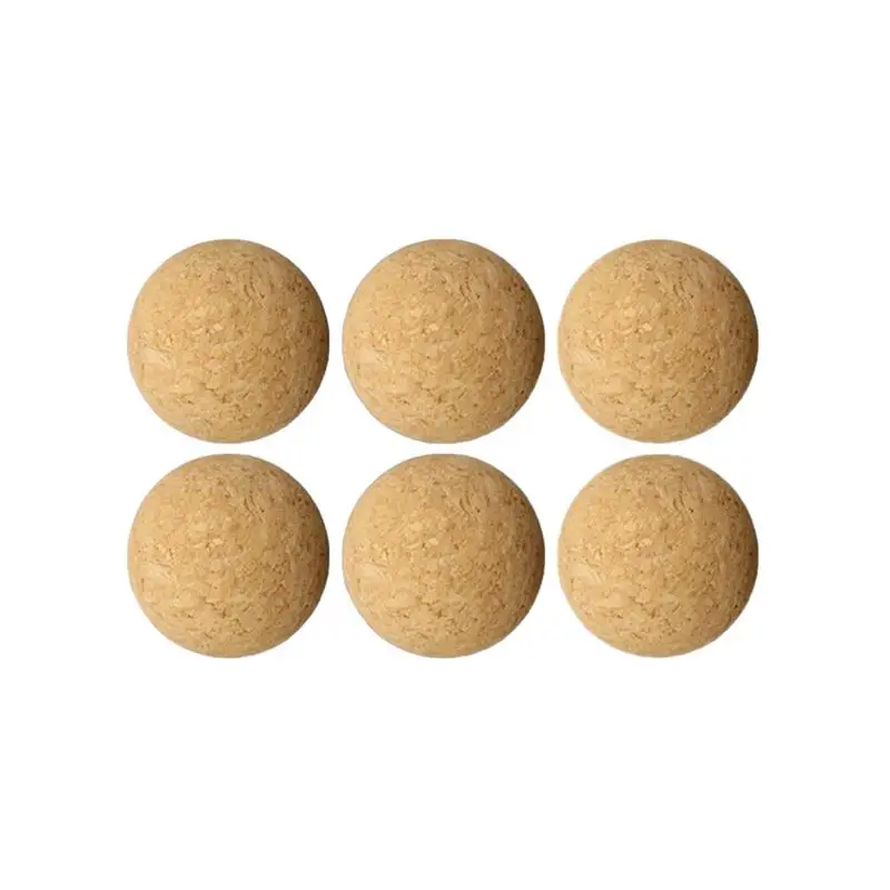 1/6PCS 36mm Cork Solid Wood Foosball Table Soccer Ball Football Baby Foot Fussball