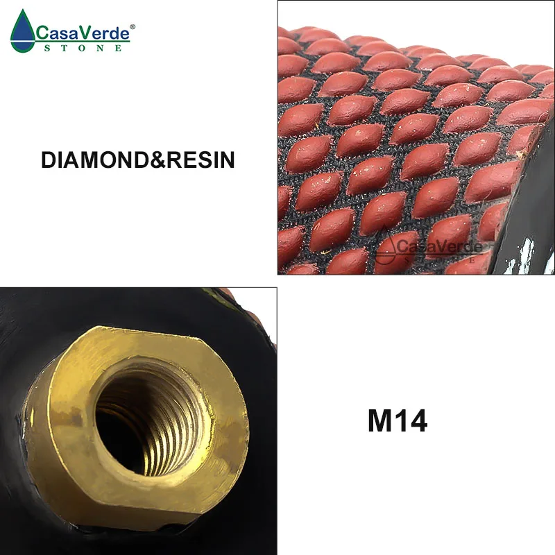 Miễn phí vận chuyển khô kim cương trống bánh xe 2 inch M14 chủ đề để đánh bóng và mài bồn rửa lỗ đá granit và đá đá cẩm thạch