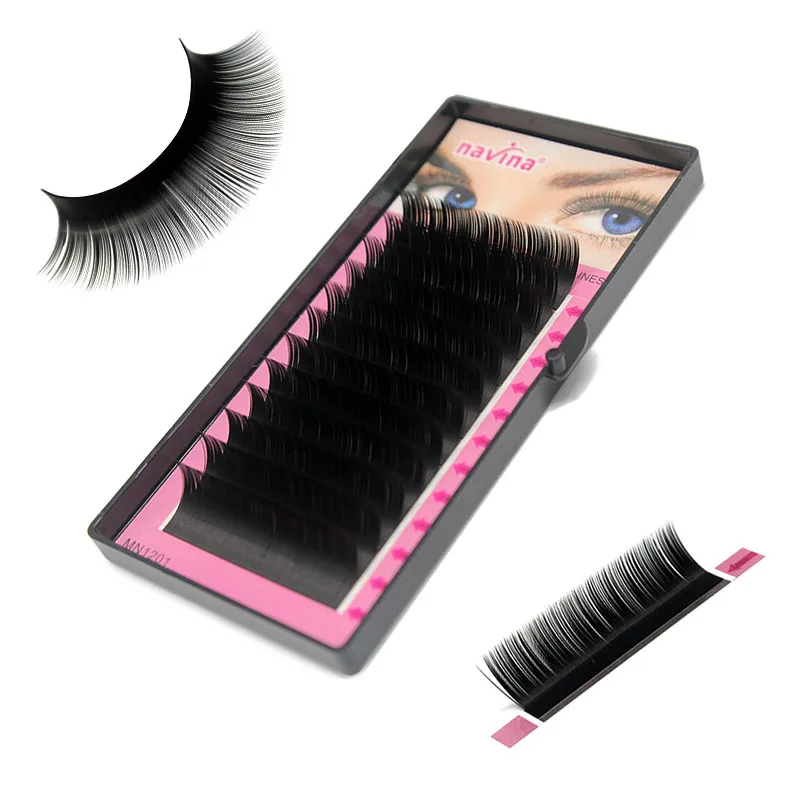 Navina Natural Faux Silk Eyelash Extension Premium Natural Synthetic Mink Individual Eye Lashes Makeup Maquiagem Cilios Cilias