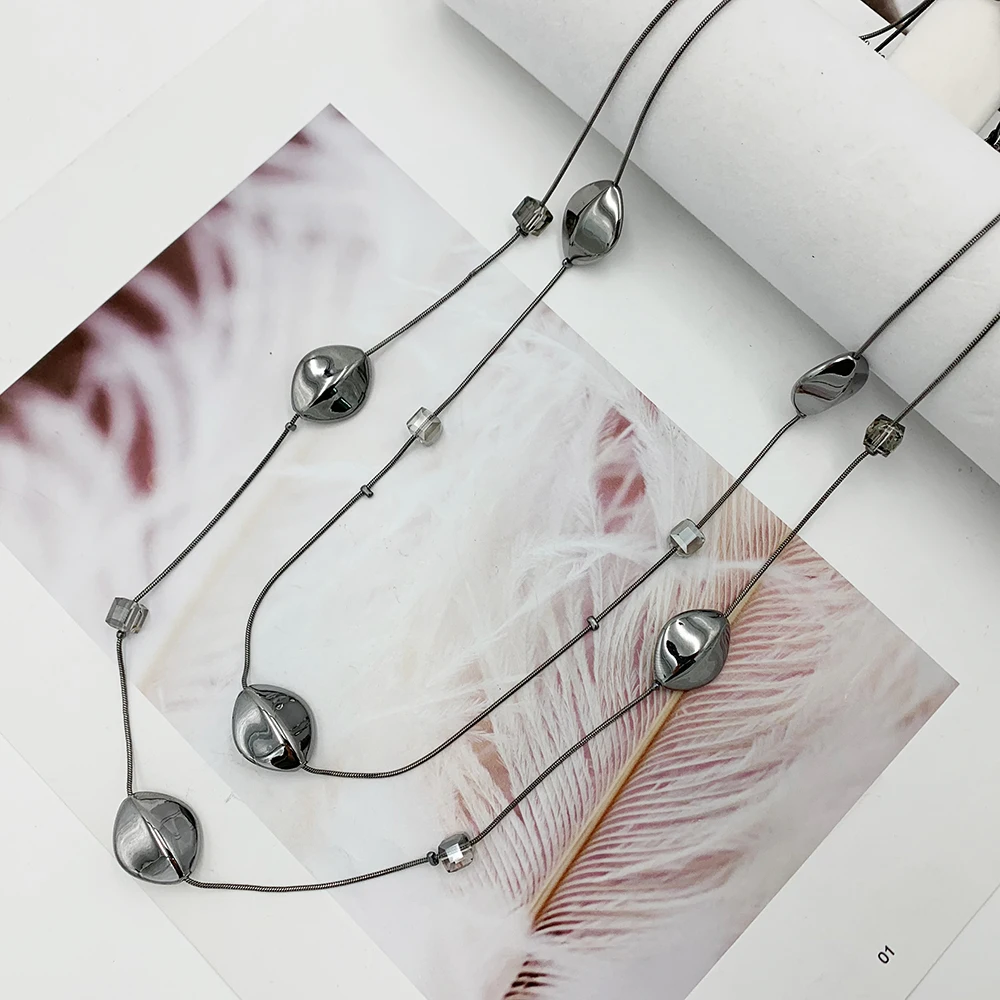 European and American Fashion Accessories Double-Deck Dainty Chain Necklace Simple Layering Necklaces For Gift 3 Colors