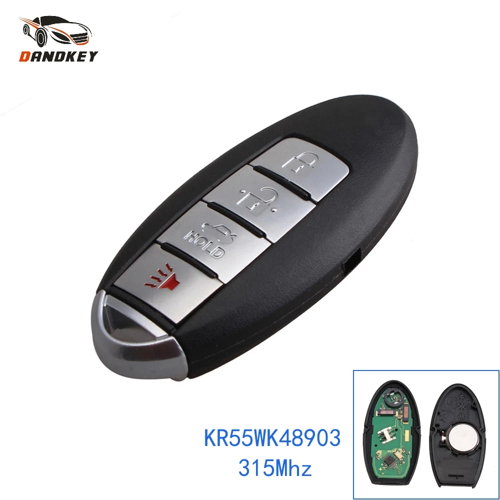 

Dandkey KR55WK48903 315Mhz With Chip 4 Buttons Fob For Nissan Altima Maxima Murano 2007-2010 Smart Remote Car Key Keyless Entry