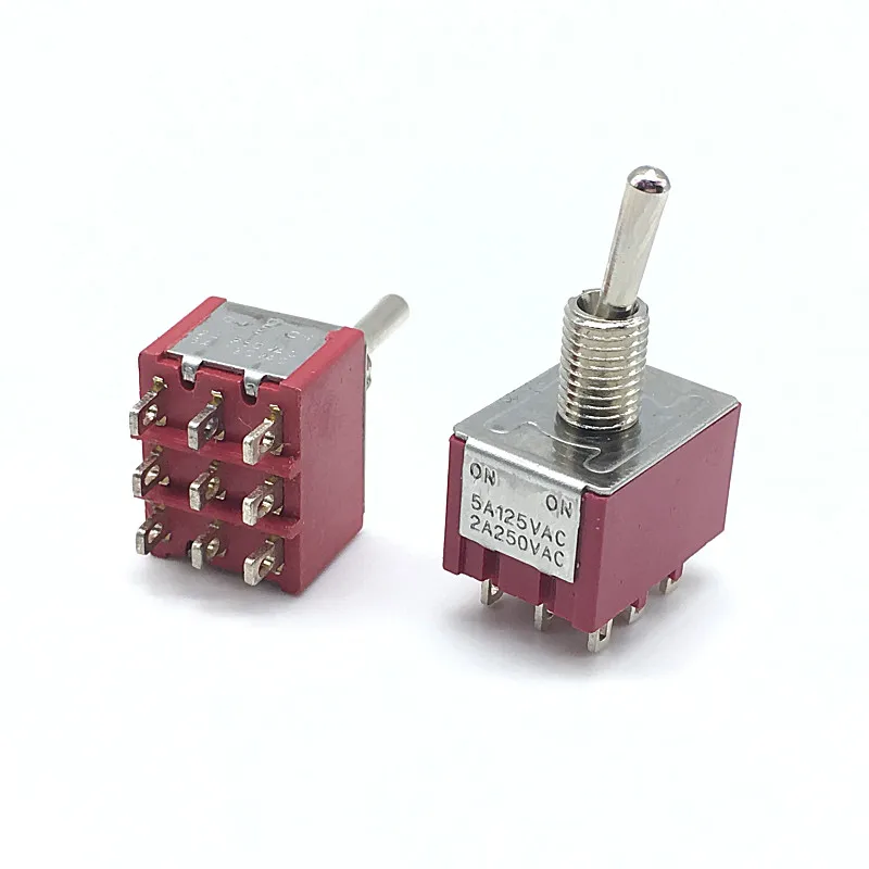 2PC MTS-302 303Toggle Switch 3PDT 9 Pin ON ON 2 Position Rocker Switch 3 Position ON OFF ON 2A 250VAC/5A 125VAC Locking Type