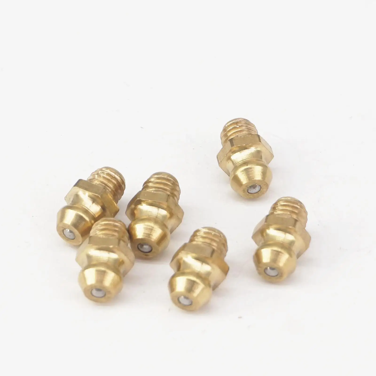 

(20) M6 Pitch 1mm Male Thread Brass Grease Zerk Nipple Fitting For Grease Gun Machine Tool Accessories