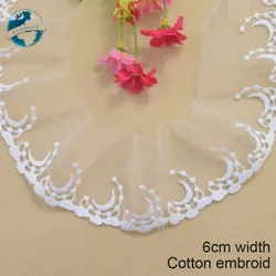 6 cm Genişlik Pamuk Işlemeli Dantel Dikiş Şerit Gipür Düzeltir Kumaş Çözgü Örgü DIY Konfeksiyon Aksesuarları Perde Düğün Dantel # 3368