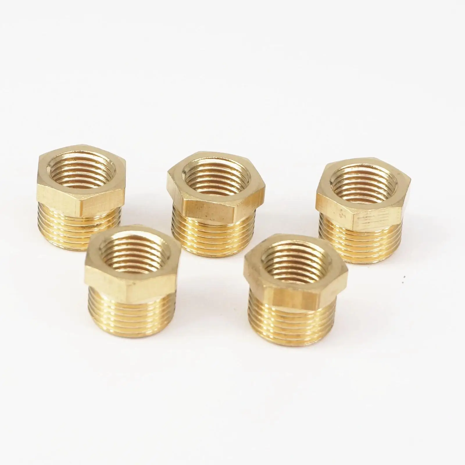 

LOT5 Brass Reducer 3/8" BSP Male Thread to 1/4" BSP Female Thread Reducing Bush adapter Fitting Gas Air Water Fuel