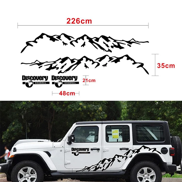 

New Black Mountain Styling Car Door Side Decor Sticker Auto Body Stickers Vinyl Decal Auto stikers