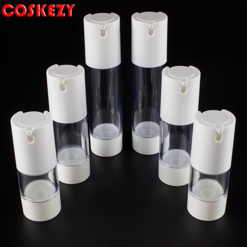 

100pcs 50ml clear airless dispenser plastic pump bottles for skin care lotion, empty cosmetic vacuum oils containers