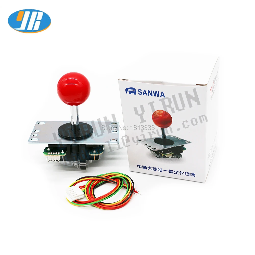 Sanwa Original Joystick + 10 OBSF-30 30mm Push Button +Octagonal Gate Restrictor + 1.5CM Extender+ 5P Cable Arcade Game Kit DIY