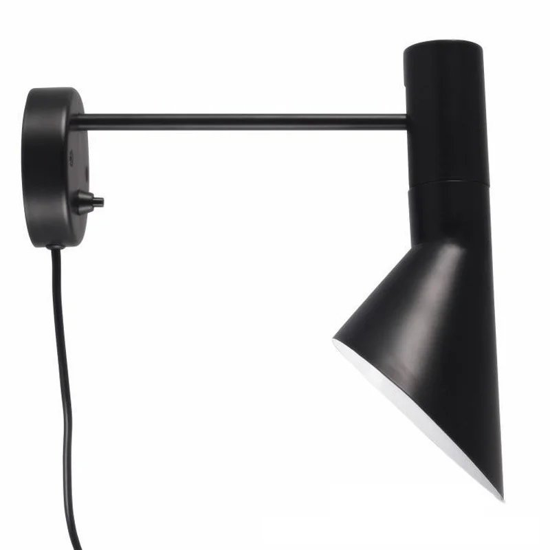 

Swing Head LED Wall light Creative AJ Wall Lamp Modern Bedroom Lighting Black White Bedside Reading Lamp E14