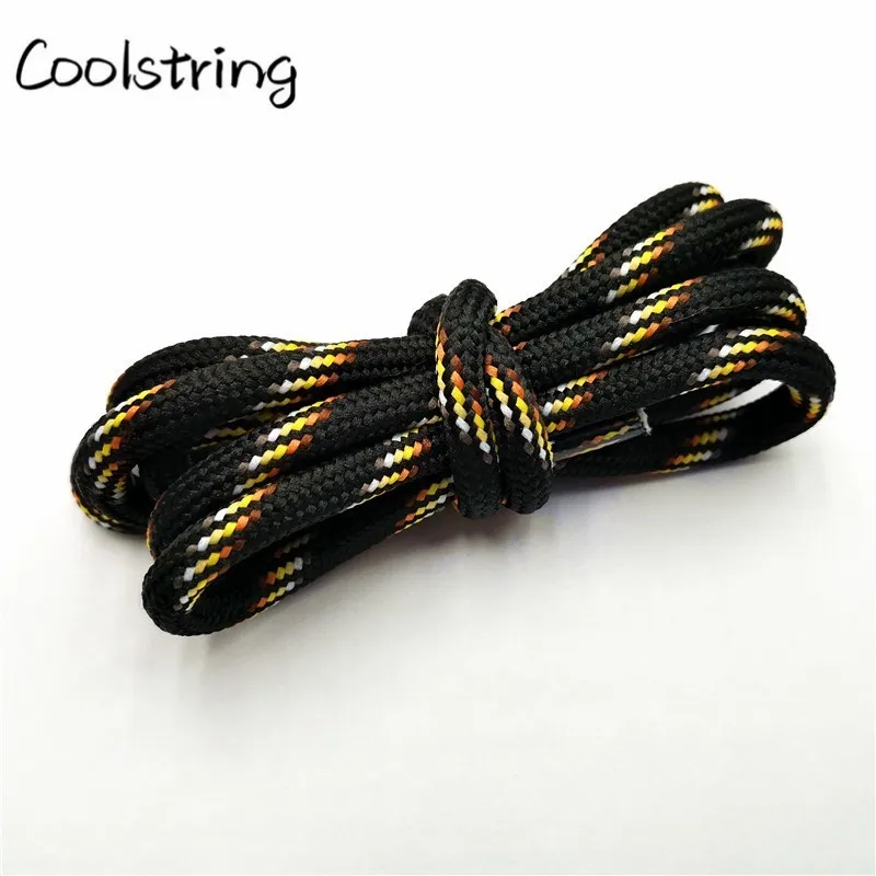 Coolstring 6mm Thick Round Rope Shoelaces Boots Outdoor Sport Casual Round Shoe Lace Colorful Black Drawstring 60-180cm Sales