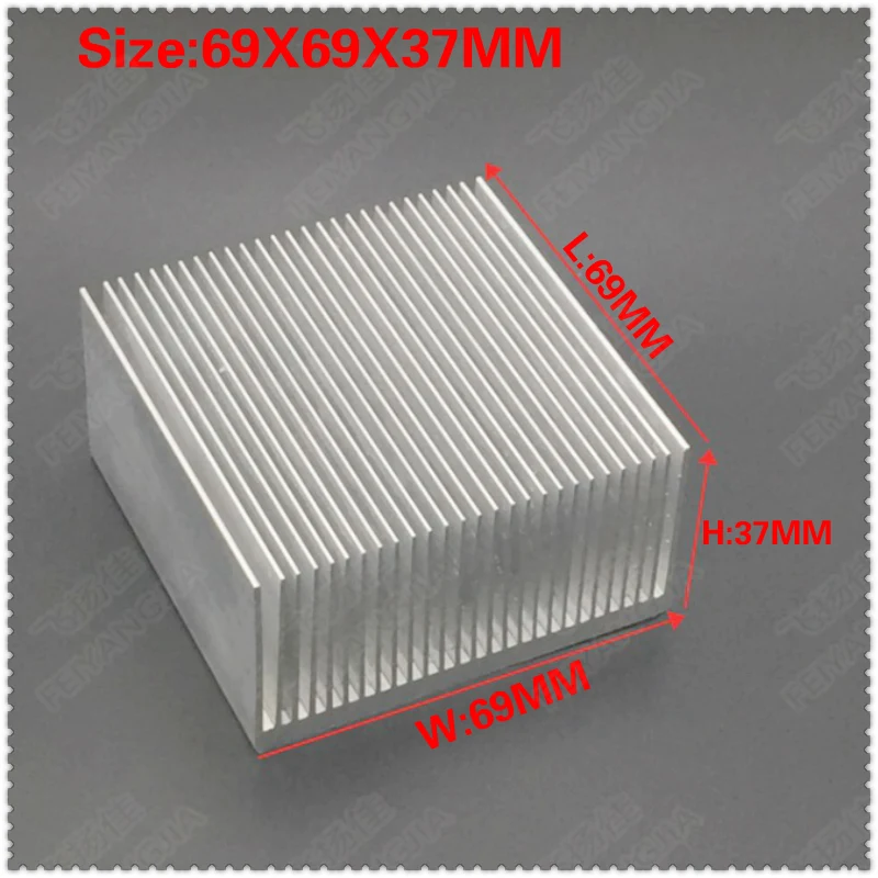 LED Elektronik Wastafel Panas 69X69X37 Mm 2 Pcs High-Power Radiator LED Radiator Fan Radiator power Switch Aluminium Radiator