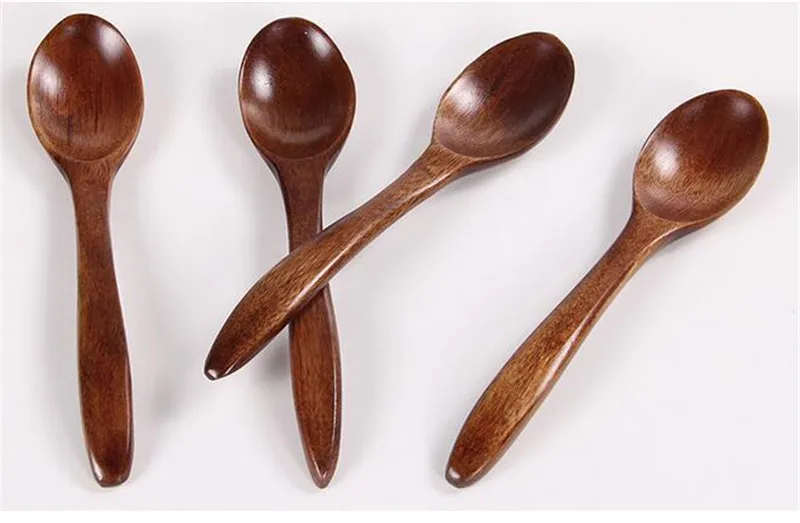 

New 300pcs Natural Wood Spoon Eco-Friendly Tableware Dining Soup Tea Honey Coffee Spoon Kitchen Accessories