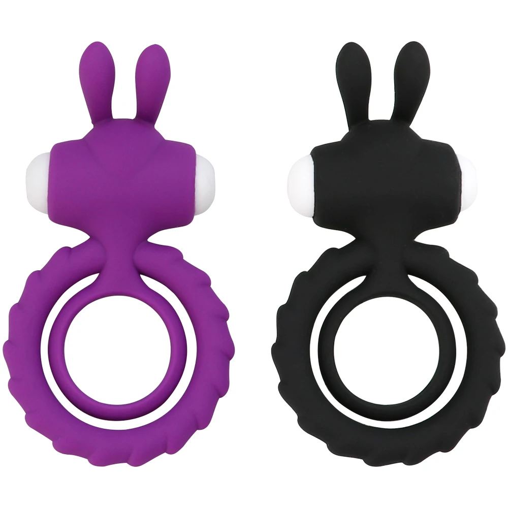 Soft Silicone Dual Vibrating Cock Ring Dick Penis Ring Cockring Adult Sex Toys for Men for Couples Enhancing Harder Erection