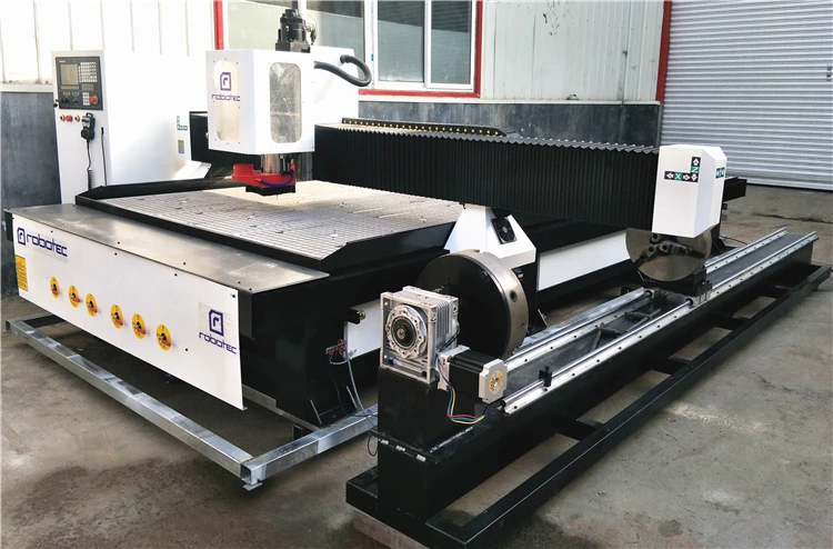 Cargador de cambio automático de 8 herramientas, enrutador CNC de 4 ejes, eje de refrigeración de aire de 9kw, máquina de tallado de CNC de madera para muebles, torno giratorio CNC