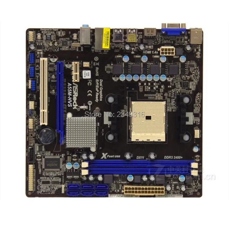 For ASRock A55M-HVS Original Used Desktop Motherboard A55 Socket FM1 DDR3 16G SATA2 USB2.0 MainboardMicro ATX