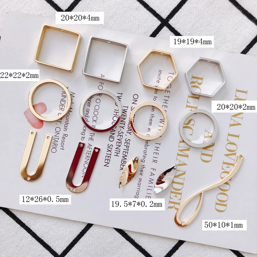 KC Gold Plated Earring Accessories Metal Charms Pendant Eardrop Components Necklace Diy Making Material Jewelry Finding4pcs