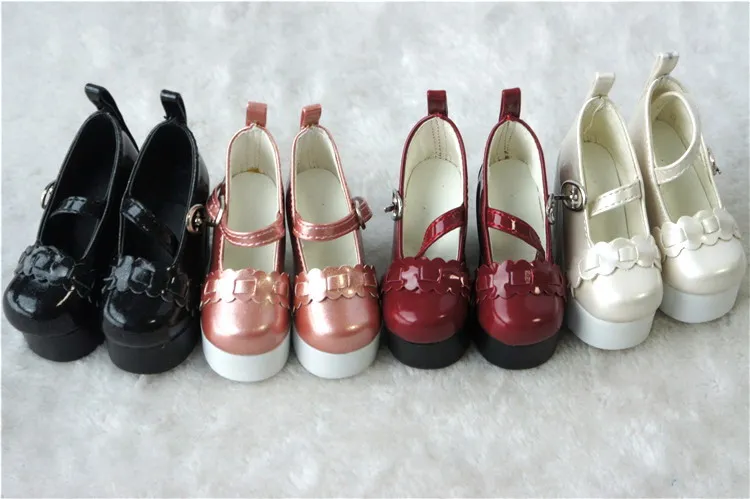 Free Shipping Cheap JS-02 1/3 Pretty BJD High Heels Shoes PU Leather  for SD Doll color Red/White/Black/Pink Doll Accessories