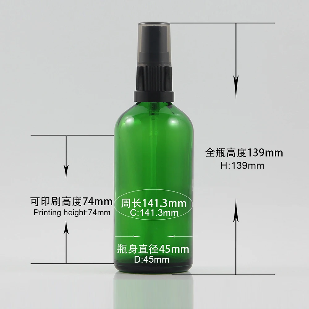 100pcs 100ml high-grade green mist spray pump bottles, 100cc wholesale perfume bottles refillable bottles