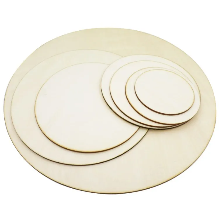 10-80mm Unfinished Round Wood Circle Cutout for Wedding Table Scatter Decoration Round Wood Craft