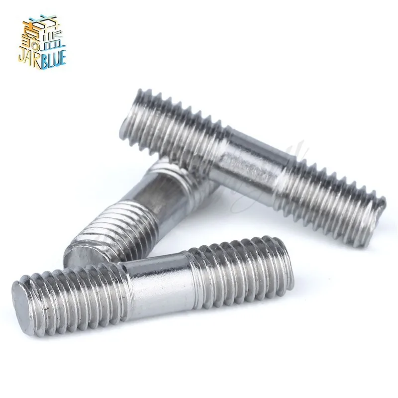 10PCS M4 Stainless Steel Double End Threaded Screw Headless Double Thread Studs Bolt M4*20/25/30/35-100mm