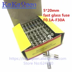 10PCS 250V 0.1A 0.2A 0.3A 0.5A 1.25A 1.5A 3.15A 6.3A 1A 2A 3A 4A 5*20 5X20 5MM*20MM 5*20mm 6*30MM 6X30 6*30 Fast Blow Glass Fuse