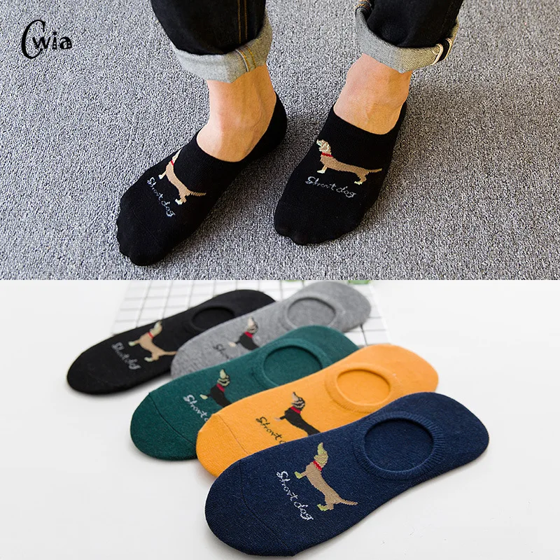 

spring summer men cotton Man Socks short dog Male Low Cut Ankle Sock boy boat casual slippers 1pair=2pcs WS112