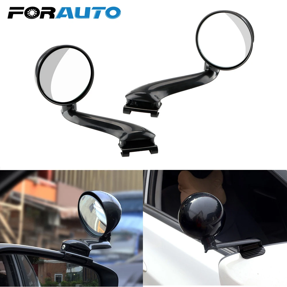 FORAUTO Auxiliary Rearview 360 Rotation Adjustable Car Front view mirror for Car Vehicle Side Blindspot Blind Spot Clear View