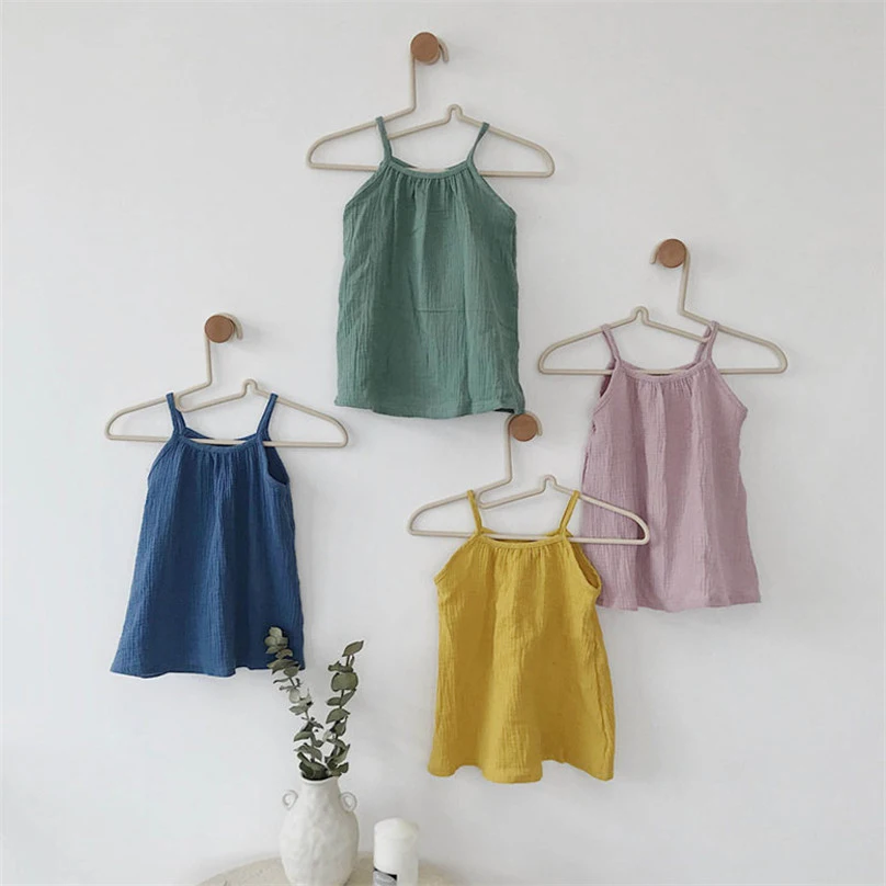 Cotton Linen Strap Dress Baby Girls Clothing Summer Cozy Kids Bohemian Style Beach Dress for Girls Costumes 1-5T