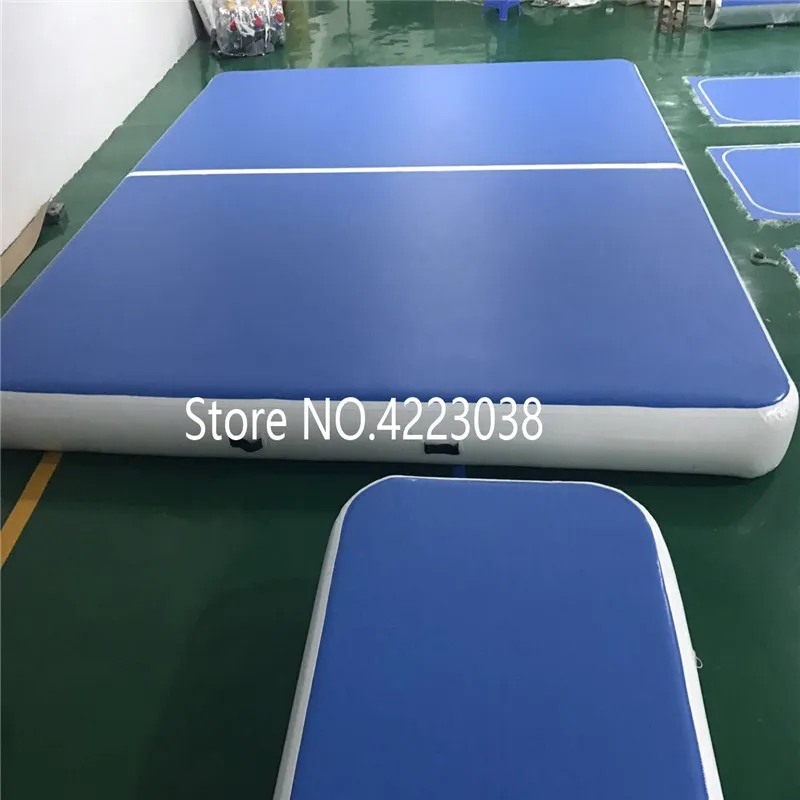 Gratis Verzending 4*4*0.2 m Opblaasbare Gymnastiek Mat Air Track Tumbling Mat met Pomp Luchtvloer voor Thuisgebruik, Strand, Park en Water