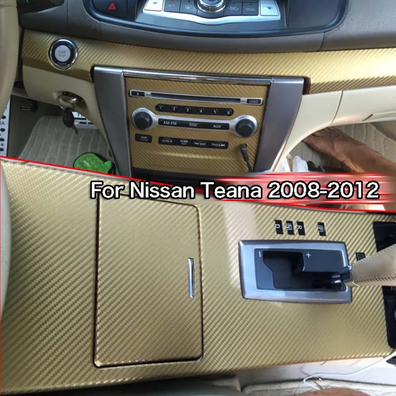 Car-Styling New Car Interior Center Console Color Change Carbon Fiber Molding Sticker Decals For Nissan Teana 2008-2012