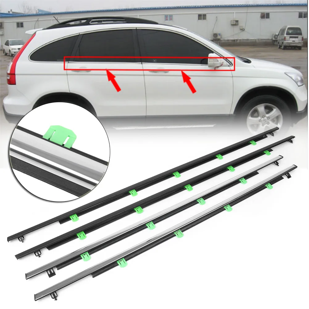 CR-V 2007-2011 Uszczelka okna samochodowego Uszczelka paska Uszczelki zewnętrzne Do Hondy CRV 2007 2008 2009 2010 2011 4szt.