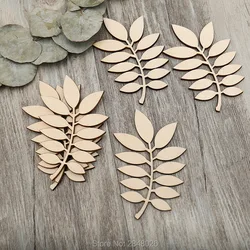 Wooden leaf branch shape, plant wood Embelishments, Blank Shapes,Craft Supply, twig with leaves art project