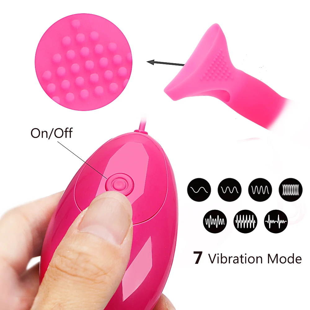 VATINE G-spot Strap On 7 Speeds Finger Vibrator Silicone Clitoris Stimulator Sex Toys for Women