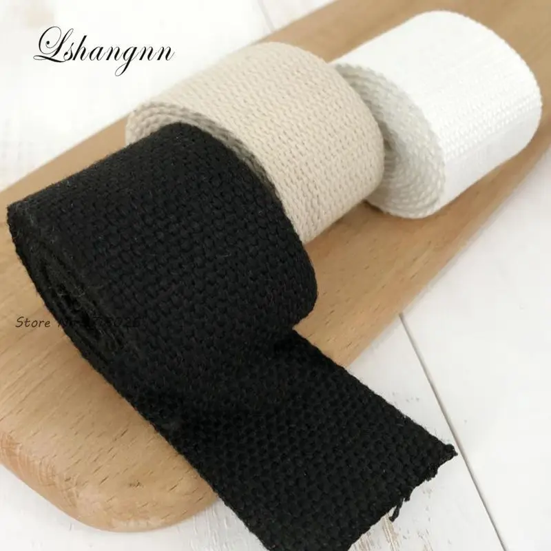 Lshangnn 5 Meter 38mm Polyester/Cotton Ribbon Canvas Webbing/Strap Tape For Bag Strapping Belt Making Sewing DIY Craft For Home