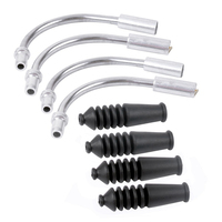 Bicycle Cables Housing 2 Sets Brake Noodle and Boot Set MTB Mountain Bike V Brake Noodles Cable Guide Bend Tube Pipe Sleeves