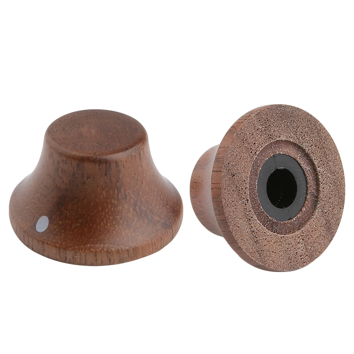 KAISH Wood Knobs LP/Strat Style Bell Knobs Guitar Bass Top Hat Wood Knob with Indicator Dot 5 Different Wood