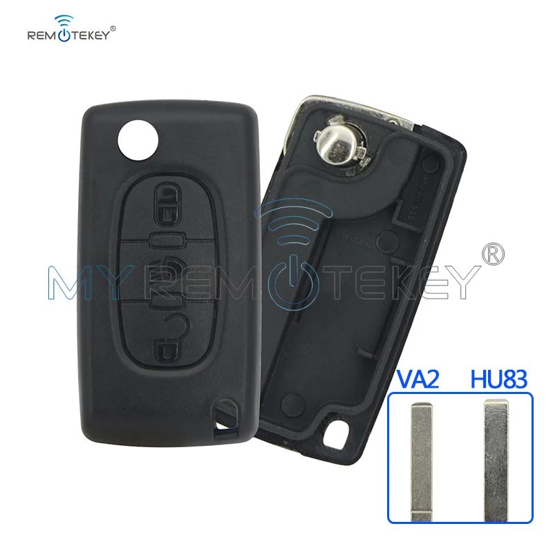 

Remtekey HU83 CE0523 3 Buttons middle light button Remote Key Shell Case Fob For Citroen C2 C3 C4 C5 C6 XSARA Car Key Cover Case