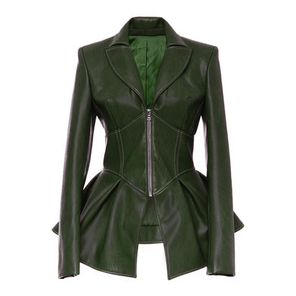 Veste gothique en faux cuir PU femme, mode hiver automne veste de moto noir manteaux en faux cuir vêtements d'extérieur manteau chaud