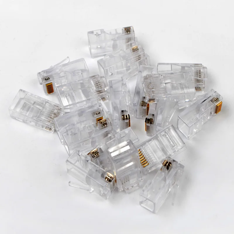 50PCS RJ45 Net Network Cables Modular Plug Cat6 Connector 8P8C utp Unshielded Modular Rj45 Plug Terminals Gold Plated