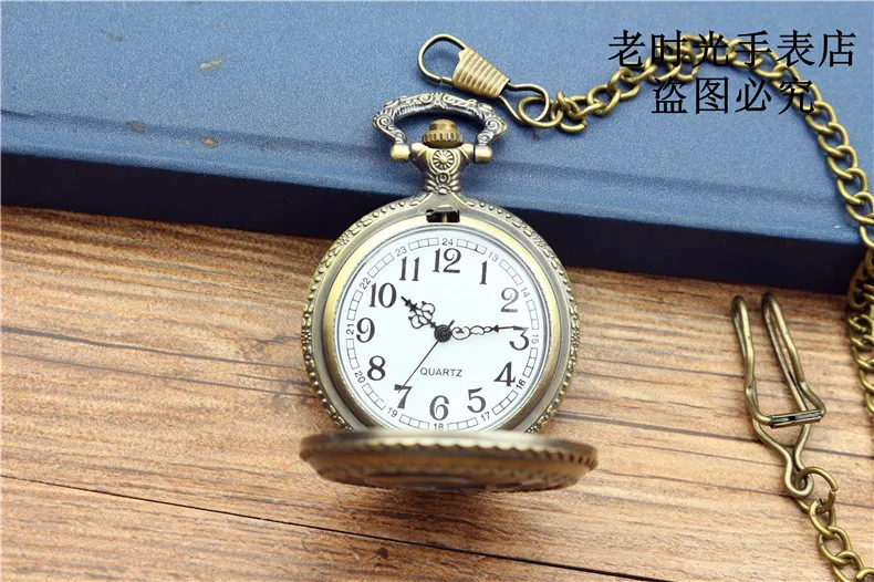 2019 NAZEYT Vintage Bronze Moon Star Circle Quartz Antique Pocket Watch for Men and Women Necklace Watches relogio de bolso