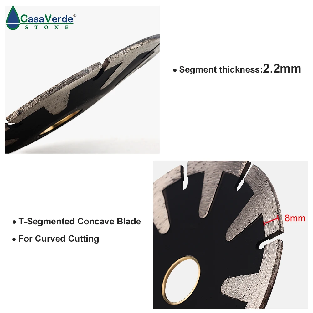 DC-TCCB02 5 "T-Segmentato Lama Concava Lama di Diamante Per La Curva di Taglio Turbo Rim 125 millimetri di Granito di Taglio di Pietra utensili diamantati